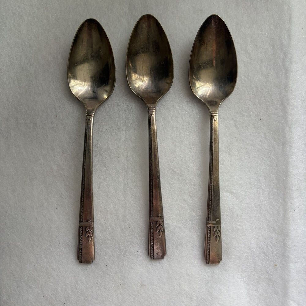 Grenoble by Oneida Silverplate Prestige Heirloom Sugar Spoon 6" Set Of 3